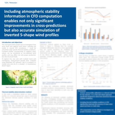 Poster : Influence des méthodes de détermination de la stabilité atmosphérique sur l’évaluation de la ressource en vent et la simulation du cisaillement négatif du vent