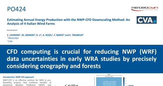 Poster: Estimating Annual Energy Production with the NWP-CFD Downscaling Method: An Analysis of 4 Italian Wind Farms